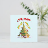 Weihnachts-Erleuchtung Dankeskarte (Stehend Vorderseite)