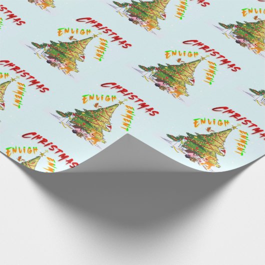 Weihnachts-Erleuchtung Geschenkpapier (Ecke)