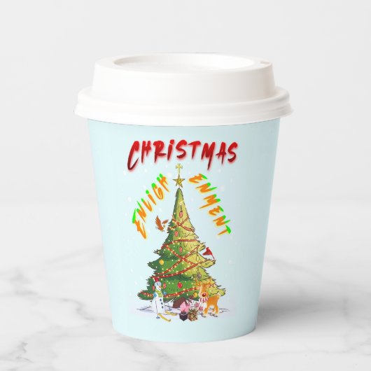 Weihnachts-Erleuchtung Pappbecher (Vorderseite)