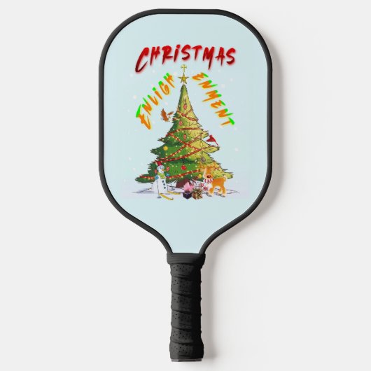 Weihnachts-Erleuchtung Pickleball Schläger (Vorderseite)