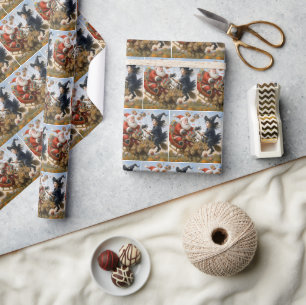 Weihnachts-Erntedank und Halloween-Feiertage Geschenkpapier