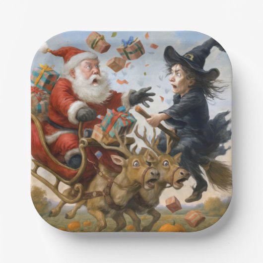 Weihnachts-Erntedank und Halloween-Feiertage Pappteller (Vorderseite)