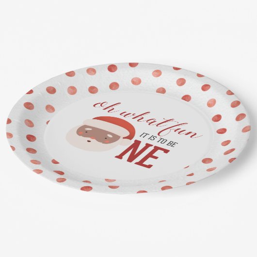 Weihnachts-Erstgeburtstag-Papiertafel Pappteller (Schrägansicht)