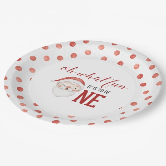 Weihnachts-Erstgeburtstag-Papiertafel Pappteller (Schrägansicht)