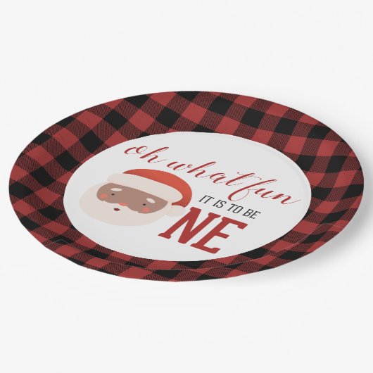 Weihnachts-Erstgeburtstag-Papiertafel Pappteller (Schrägansicht)