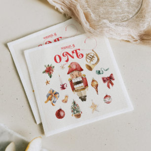 Weihnachts-Erstgeburtstagsfeier-Einladung Serviette