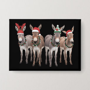Weihnachts-Esel-Liebhaber-Geschenk Bauernhof Xmas Button