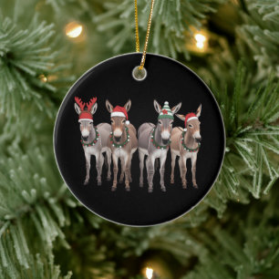 Weihnachts-Esel-Liebhaber-Geschenk Bauernhof Xmas  Keramik Ornament