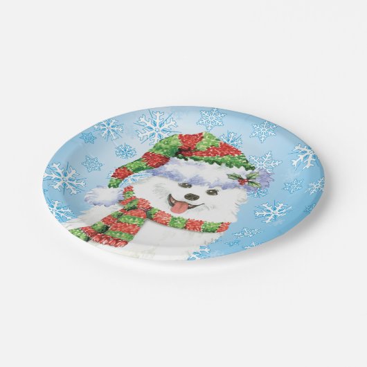 Weihnachts-Eskie-Papierplatte Pappteller (Schrägansicht)