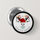 Weihnachts-Essenzielle Arbeiter-Rendite in Gesicht Button (Vorne & Hinten)