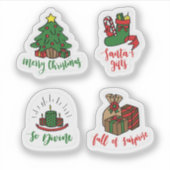 Weihnachts-Etiketten-Sticker-Set Aufkleber (Vorderseite)