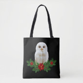 Weihnachts-Eule mit weißem Schnee Tasche (Vorderseite)