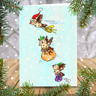 Weihnachts-Eulen-Gruß Karte