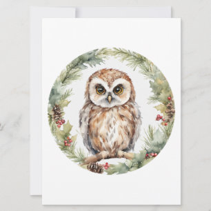 Weihnachts-Eulen-Illustration Eulen-Wandkunst Feie Feiertagskarte
