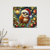Weihnachts-Eulen-Plakat Poster (Küche)