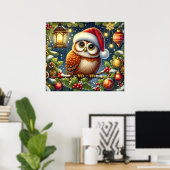 Weihnachts-Eulen-Plakat Poster (Heimbüro)