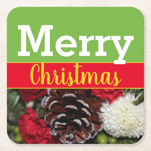 Weihnachts-Event-Paper-Untersetzer Rechteckiger Pappuntersetzer (Vorderseite)