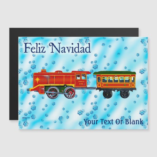 Weihnachts-Express - Feliz Navidad Magnetkarte (Vorne/Hinten)