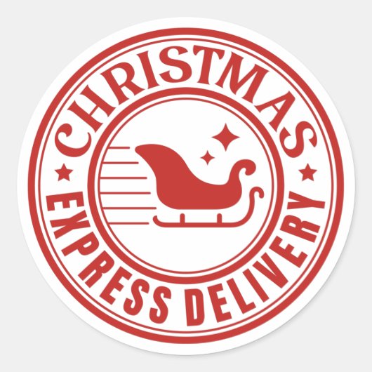 Weihnachts-Express-Lieferung Runder Aufkleber (Vorderseite)