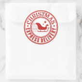 Weihnachts-Express-Lieferung Runder Aufkleber (Tasche)