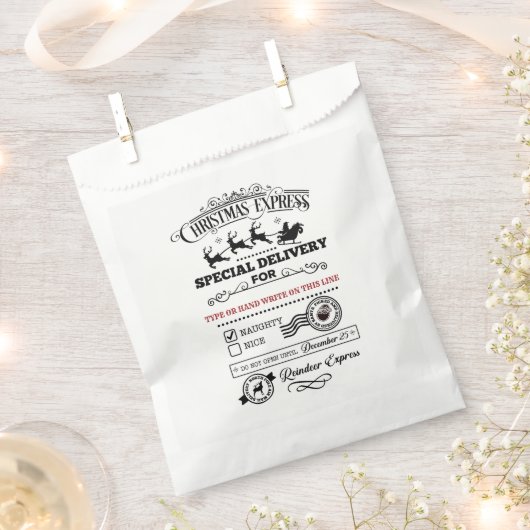 Weihnachts-Express-Sonderlieferung NAUGHTY-Leckere Geschenktütchen (Ausgeschnitten)