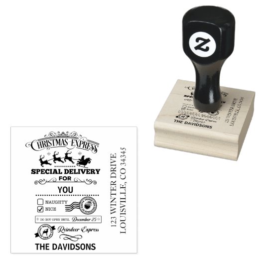 Weihnachts-Express Sonderlieferung Weihnachtsmänne Gummistempel (Stempel)