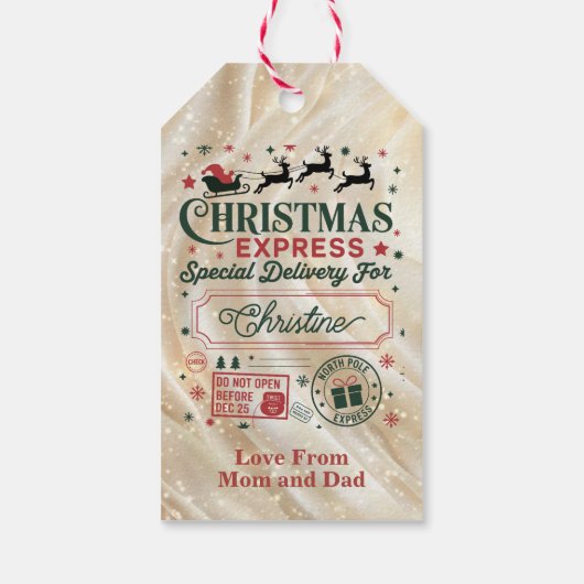 Weihnachts-Express-Sonderzustellung Geschenkanhänger (Rückseite)