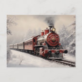 Weihnachts-Express-Zug Feiertagspostkarte (Vorderseite)