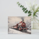 Weihnachts-Express-Zug Feiertagspostkarte (Stehend Vorderseite)