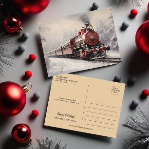 Weihnachts-Express-Zug Feiertagspostkarte