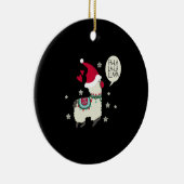 Weihnachts-Fa la la Lama-Geschenk Keramik Ornament (Rechts)