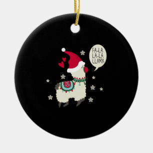 Weihnachts-Fa la la Lama-Geschenk Keramik Ornament