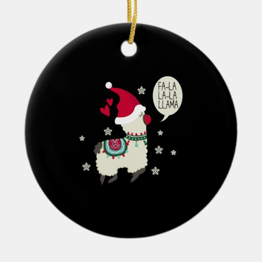 Weihnachts-Fa la la Lama-Geschenk Keramik Ornament (Vorne)