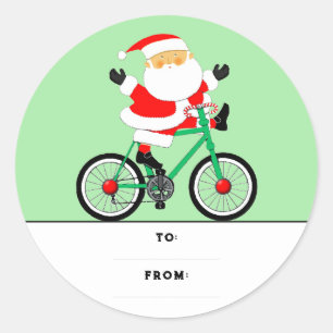 Weihnachts-Fahrrad-Geschenkanhänger Klassischer ru Runder Aufkleber