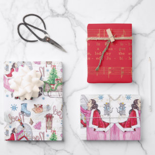 Weihnachts Fairy Tale Hand gemalt Aquarell Geschenkpapier Set