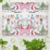 Weihnachts Fairy Tale Hand gemalt Aquarell Geschirrtuch (Gefaltet)