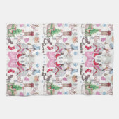 Weihnachts Fairy Tale Hand gemalt Aquarell Geschirrtuch (Horizontal)