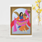 Weihnachts-FAITH-Engel (innen leer) Karte (Gelbe Blume)