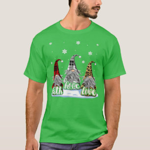 Weihnachts-Faith-Liebe Hope Gnome Snow Funny Xmas T-Shirt