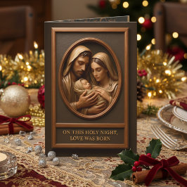 Weihnachts-Faltgrußkarte mit Krippenszene Karte