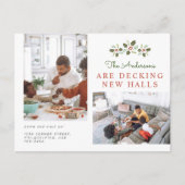 Weihnachts-Familie Decke neue Hallen Foto bewegen Ankündigungspostkarte (Vorderseite)