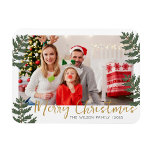 Weihnachts Familie Foto froh Magnet<br><div class="desc">Christmas Family Foto Merry Magnet</div>