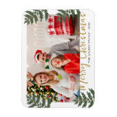 Weihnachts Familie Foto froh Magnet (Vertikal)