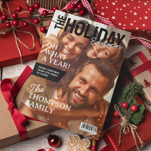 Weihnachts-Familie Foto Holiday Magazine Cover Car Feiertagskarte