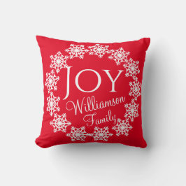 Weihnachts Familie JORed mit weißen Schneeflocken Kissen