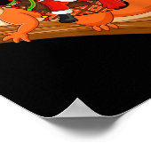 Weihnachts-Familie Matching Lustiger Weihnachtsman Poster (Ecke)