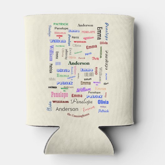 Weihnachts-Familie Word Cloud Custom einzigartig Dosenkühler (Rückseite)