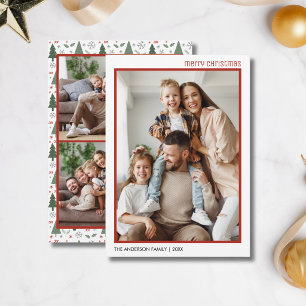 Weihnachts-Familienfoto-Collage 4 Bilder Feiertagskarte