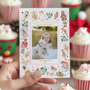 Weihnachts-Familienfoto-Karte Einladung