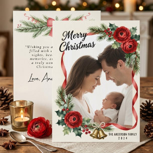 Weihnachts-Familienfoto-Karte, Individuelles Neuge Feiertagskarte